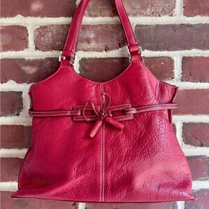 Elegant Red Leather Women's Bag